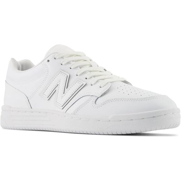 NWT New Balance Unisex BB480 V1 Sneaker White Triple White Mens 12/Womens 13.5 main image 5